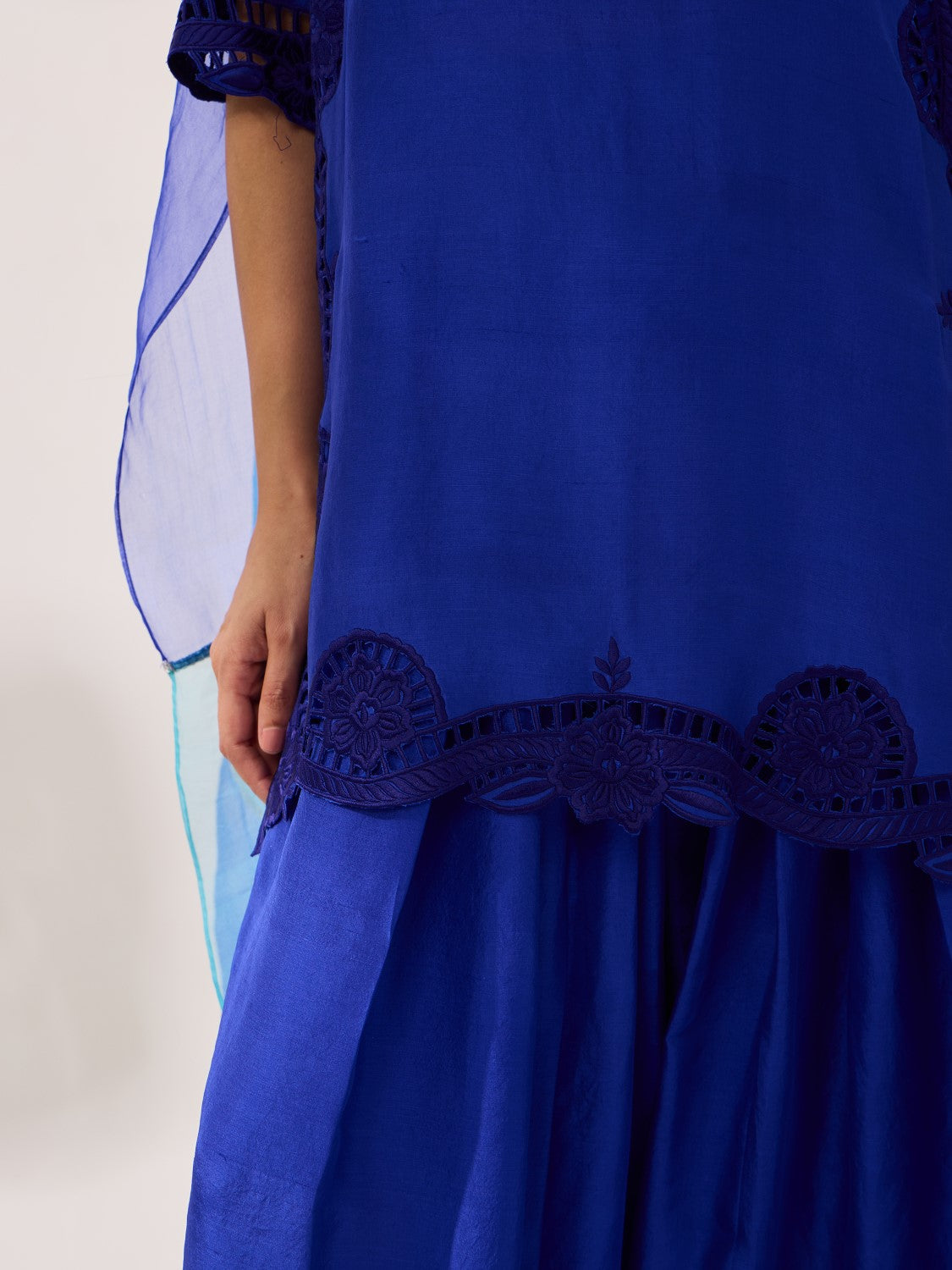 Farshi Embroidery Royal Azure Silk - Suit